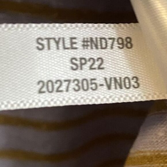 Madewell Sz M Stripe Linen Blend U-Scoop Short Sleeve Tee Distant Lavender ND798 - Picture 9 of 12